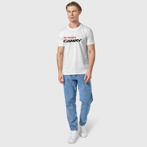 Мужская футболка хлопок с принтом Toyota Camry, вид сбоку #3