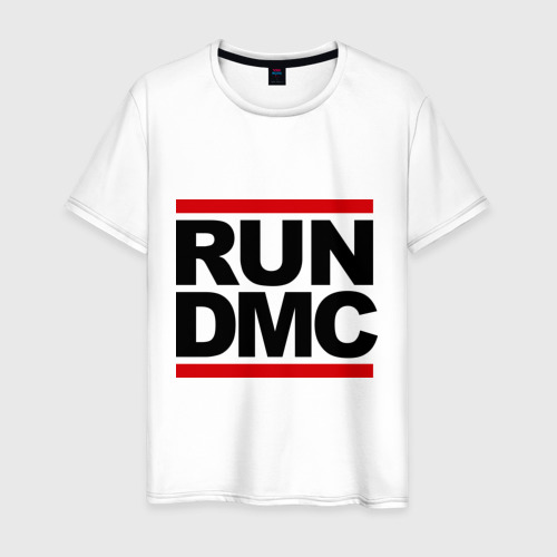 Мужская футболка хлопок с принтом Run DMC, вид спереди #2