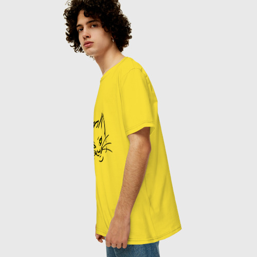 Мужская футболка хлопок Oversize с принтом Кошечка (3), вид сбоку #3