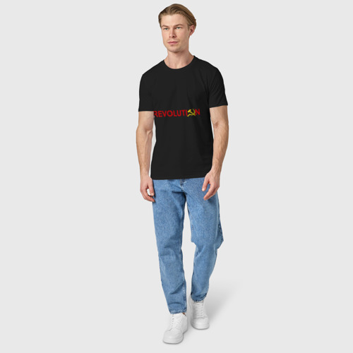 Мужская футболка хлопок с принтом Revolution (3), вид сбоку #3