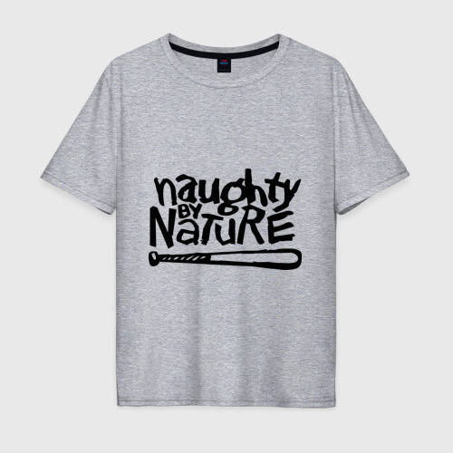 Мужская футболка хлопок Oversize с принтом Naughty by nature, вид спереди #2