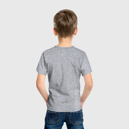 Детская футболка хлопок с принтом Котенок и бабочка, вид сзади #2