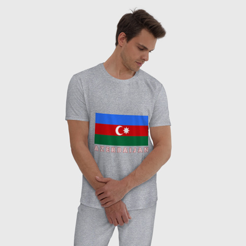 Мужская пижама хлопок с принтом Азербайджан, фото на моделе #1