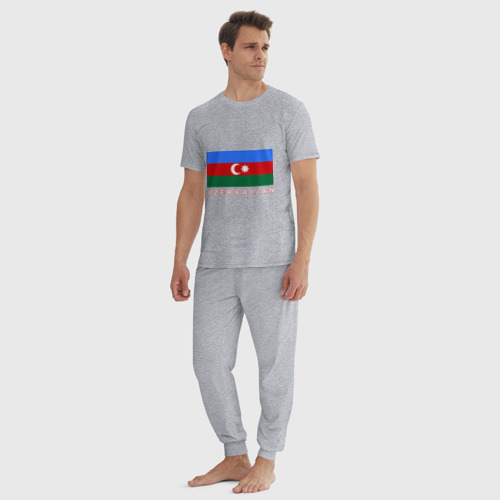 Мужская пижама хлопок с принтом Азербайджан, вид сбоку #3