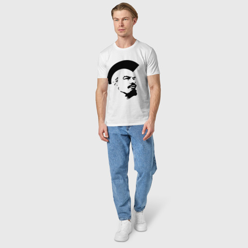 Мужская футболка хлопок с принтом Ленин Панк, вид сбоку #3