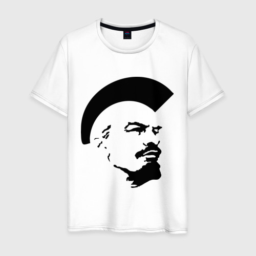 Мужская футболка хлопок с принтом Ленин Панк, вид спереди #2