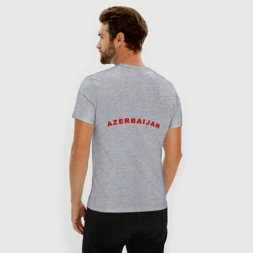 Мужская футболка премиум с принтом Azerbaijan map, вид сзади #2