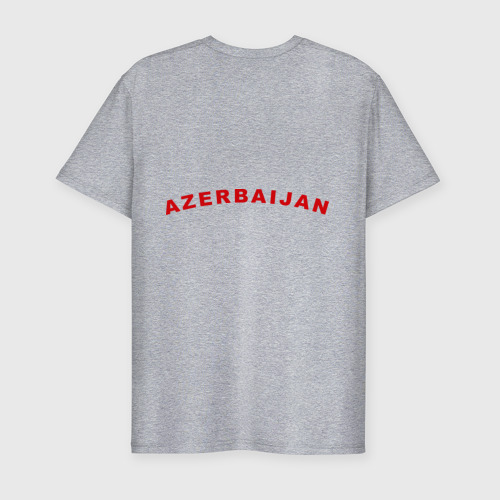 Мужская футболка хлопок Slim с принтом Azerbaijan map, вид сзади #1
