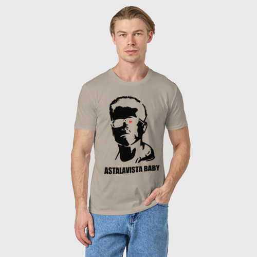 Мужская футболка хлопок с принтом Терминатор Astalavista Baby, фото на моделе #1