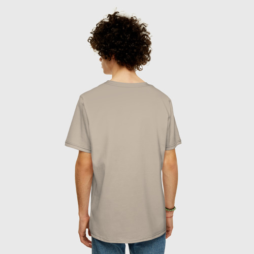 Мужская футболка хлопок Oversize с принтом Магистр черной и белой бухгалтерии, вид сзади #2