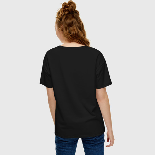 Женская футболка хлопок Oversize с принтом TCP/IP Connecting people, вид сзади #2