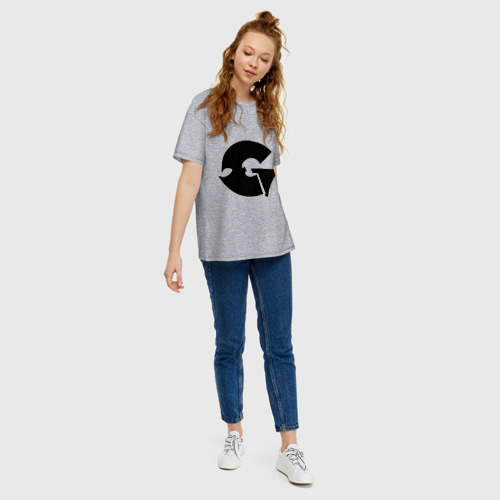 Женская футболка хлопок Oversize с принтом GZA Wu-Tang Clan, вид сбоку #3