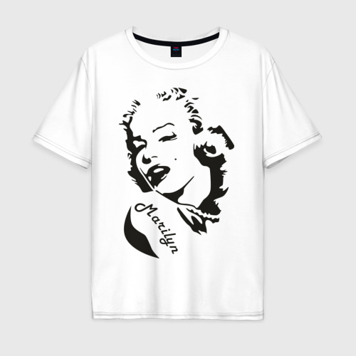 Мужская футболка хлопок Oversize с принтом Marilyn, вид спереди #2