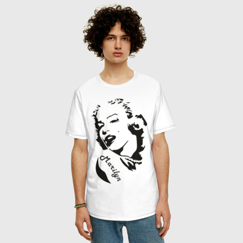 Мужская футболка хлопок Oversize с принтом Marilyn, фото на моделе #1
