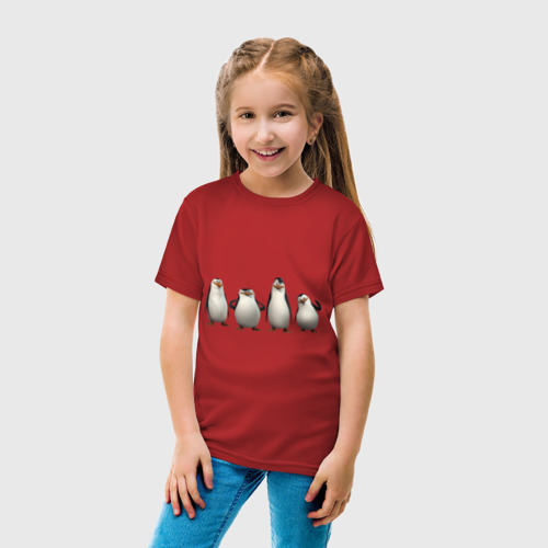 Детская футболка хлопок с принтом Пингвины Мадагаскар, вид сбоку #3