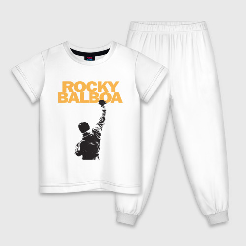 Детская пижама хлопок с принтом Рокки (Rocky Balboa), вид спереди #2