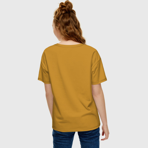 Женская футболка хлопок Oversize с принтом Татарин Внутри – Tatar inside, вид сзади #2