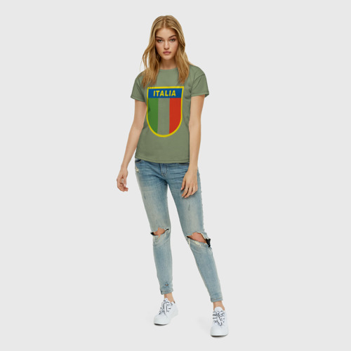 Женская футболка хлопок с принтом Италия, вид сбоку #3