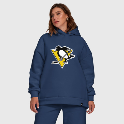 Женский костюм хлопок Oversize с принтом Pittsburgh Penguins, фото #5