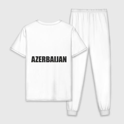 Мужская пижама хлопок с принтом Герб Азербайджана, вид сзади #1