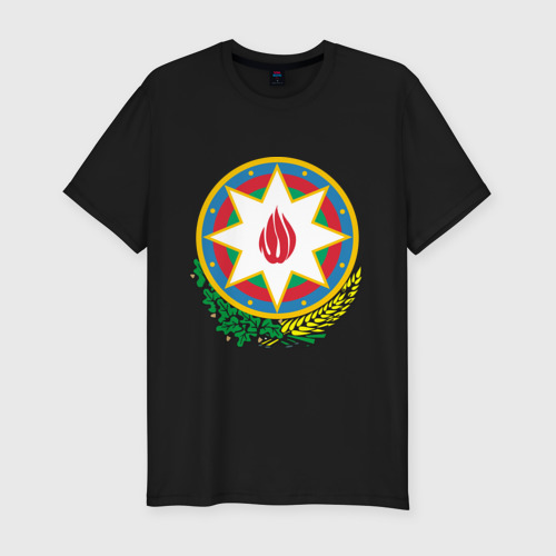 Мужская футболка премиум с принтом Герб Азербайджана, вид спереди #2