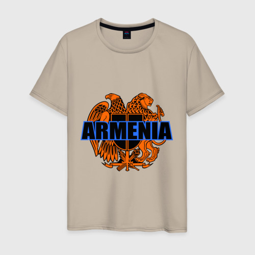 Мужская футболка хлопок с принтом Армения, вид спереди #2