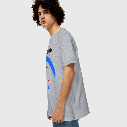 Мужская футболка хлопок Oversize с принтом Paragliding, вид сбоку #3