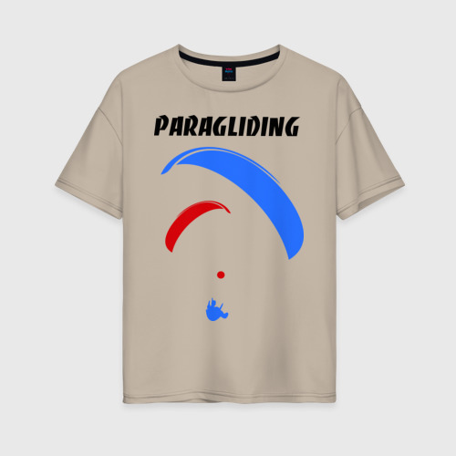 Женская футболка хлопок Oversize с принтом Paragliding, вид спереди #2