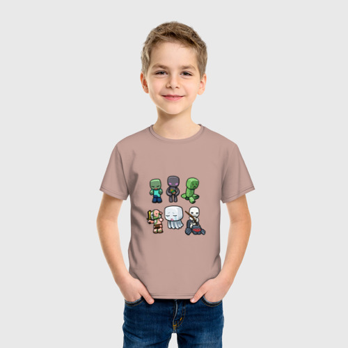 Детская футболка хлопок с принтом Minecraft units, фото на моделе #1