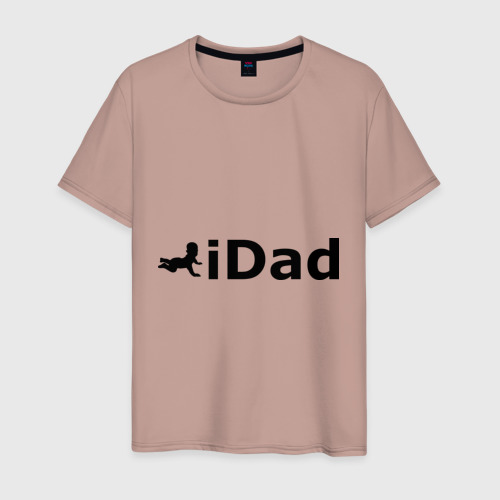 Мужская футболка хлопок с принтом IDad - я отец, вид спереди #2
