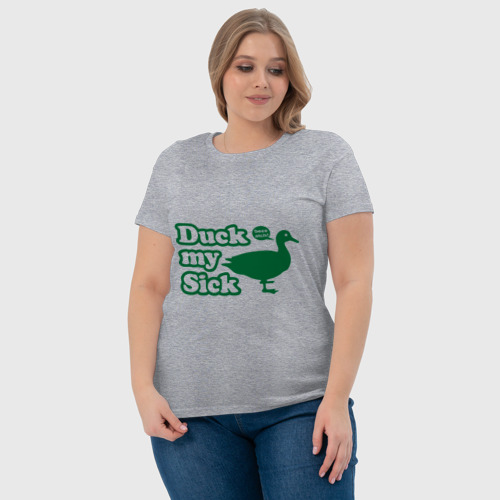 Женская футболка хлопок с принтом Duck My Sick Beeeatch, фото #4
