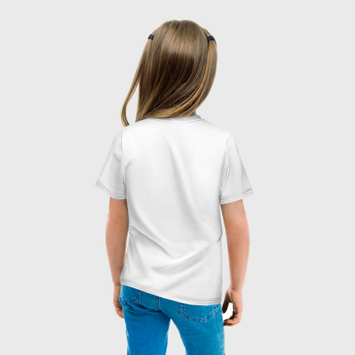 Детская футболка с принтом Скрипичный ключ сердце, вид сзади #2