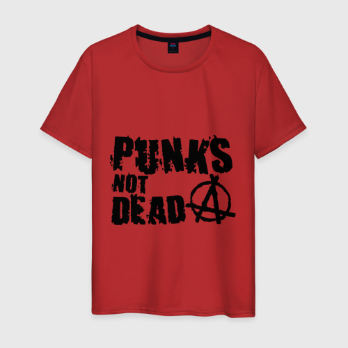 Мужская футболка хлопок с принтом Punks not dead 2, вид спереди #2