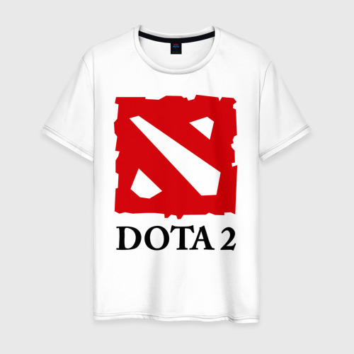 Мужская футболка хлопок с принтом Logo Dota 2, вид спереди #2