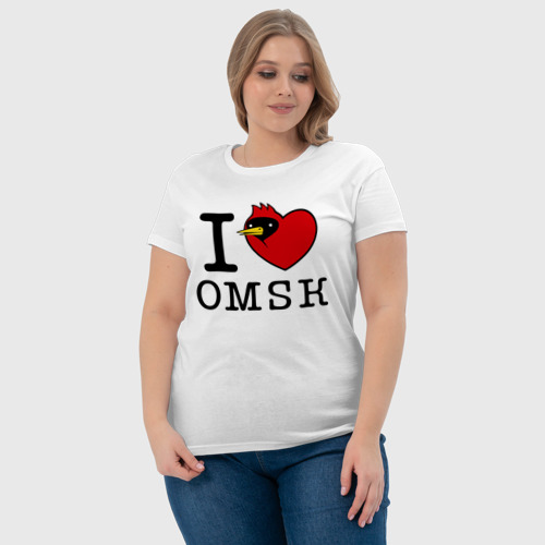 Женская футболка хлопок с принтом I love Omsk (Я люблю Омск), фото #4