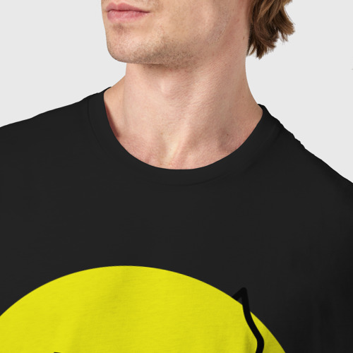 Мужская футболка хлопок с принтом Смайлик-наушники, фото #4