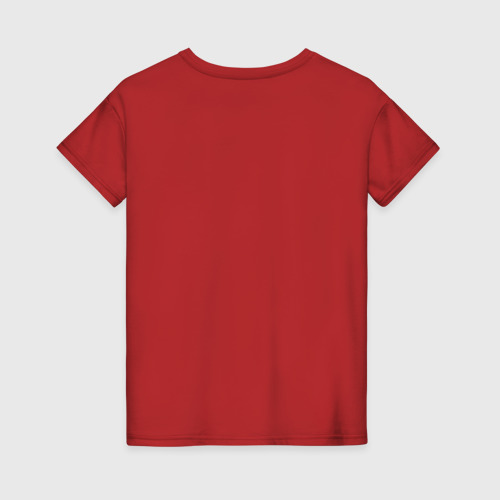 Женская футболка хлопок с принтом Анархо зая, вид сзади #1