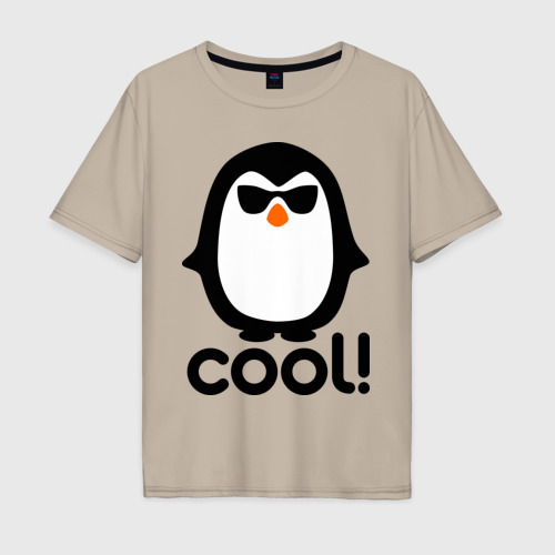 Мужская футболка хлопок Oversize с принтом Стильный клевый крутой пингвин, вид спереди #2