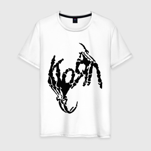 Мужская футболка хлопок с принтом Korn bones, вид спереди #2