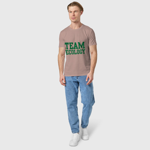 Мужская футболка хлопок с принтом Команда экологов, вид сбоку #3