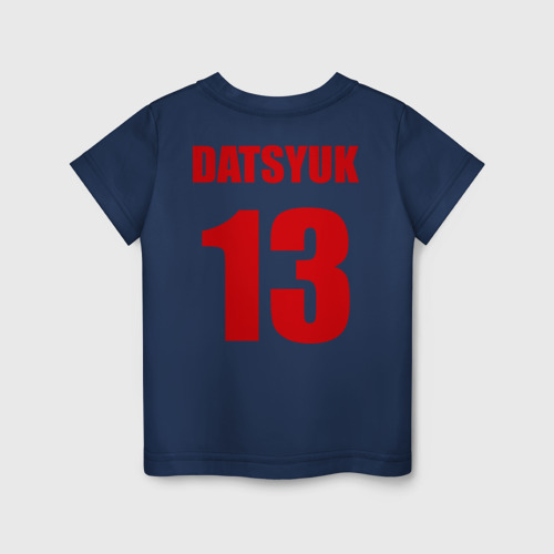 Детская футболка хлопок с принтом Detroit Red Wings Pavel Datsyuk - Павел Дацюк, вид сзади #1