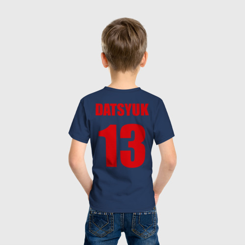 Детская футболка хлопок с принтом Detroit Red Wings Pavel Datsyuk - Павел Дацюк, вид сзади #2