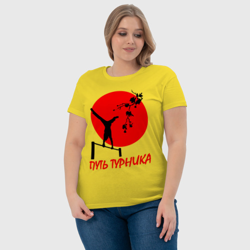 Женская футболка хлопок с принтом Путь турника, фото #4