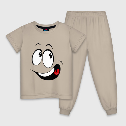 Детская пижама хлопок с принтом Смайл01, вид спереди #2