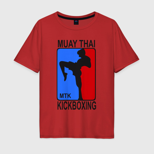 Мужская футболка хлопок Oversize с принтом Muay Thai  Kickboxing, вид спереди #2