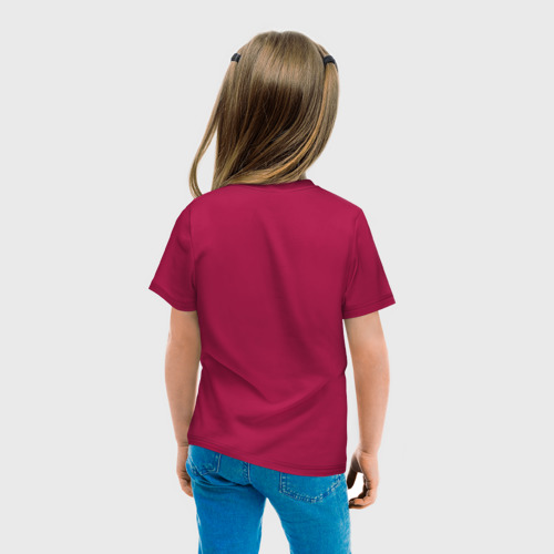 Детская футболка хлопок с принтом Панда (женская), вид сзади #2