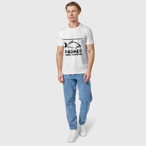 Мужская футболка хлопок с принтом Размер имеет значение, вид сбоку #3