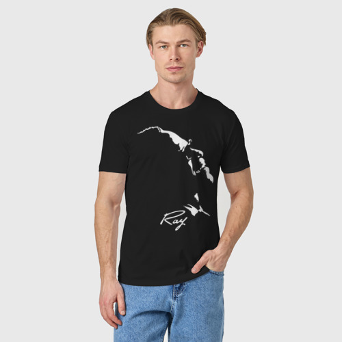 Мужская футболка хлопок с принтом Ray Charles, фото на моделе #1