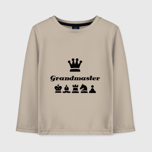 Детский хлопковый лонгслив с принтом Grandmaster, вид спереди #2