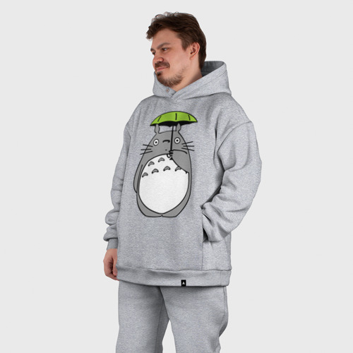 Мужской костюм oversize хлопок с принтом Totoro с зонтом, фото #5